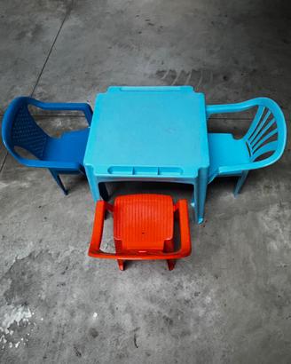 Tavolino + 3 sedie bimbi plastica ProGarden