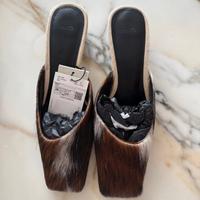 scarpe con tacco in pelle senza tallone