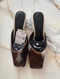 scarpe con tacco in pelle senza tallone