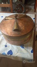 Antico scaldapizze stufetta rame ed ottone