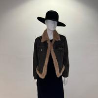 Giacca in jeans con bordo di pelliccia di Lapin