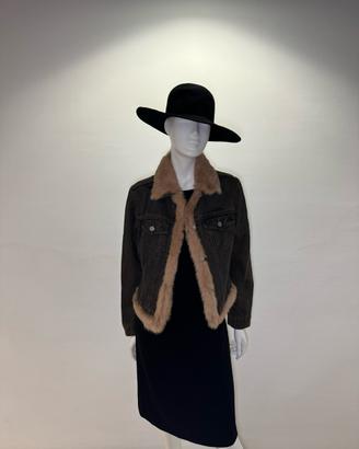 Giacca in jeans con bordo di pelliccia di Lapin