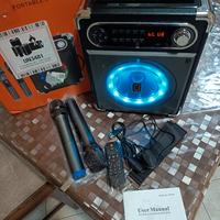 Cassa karaoke due microfoni wireless