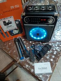 Cassa karaoke due microfoni wireless