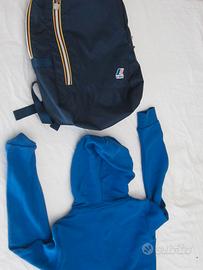 ZAINO+FELPA X (ETA=10-15) DELLA K-WAY ORIGINALE