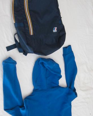 ZAINO+FELPA X (ETA=10-15) DELLA K-WAY ORIGINALE