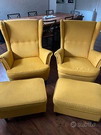POLTRONE IKEA STRANDMON CON POGGIAPIEDI