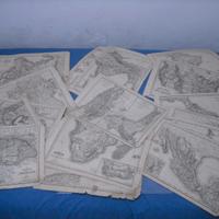 36 antiche carte geografiche 1860/80 Stab. Civelli