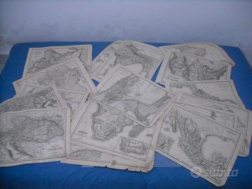 36 antiche carte geografiche 1860/80 Stab. Civelli