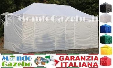 Gazebo 3x6 BIANCO acciaio 3 cm impermeabile stand