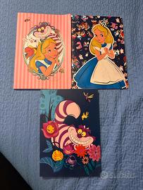 Set 3 quaderni Disney Alice nuovi originali