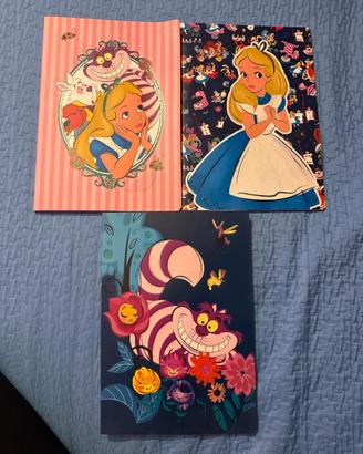 Set 3 quaderni Disney Alice nuovi originali