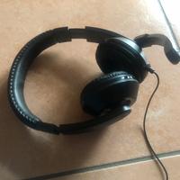Cuffie con filo da gaming nere con microfono