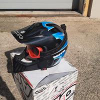 Casco bieffe cross/enduro blu e nero