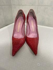 Décolleté in rettile rosa Gianmarco Lorenzi.