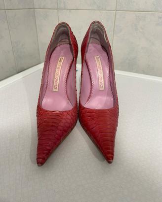 Décolleté in rettile rosa Gianmarco Lorenzi.