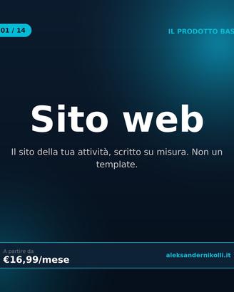 Sito Web da 16,99/mese | Software su misura
