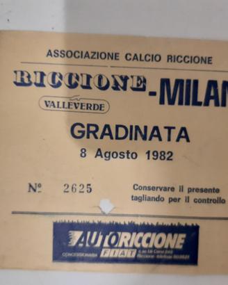 Biglietto stadio Riccione Milan 82