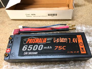 Batteria lipo 7.4v 6500mah 75c hard case prismalia