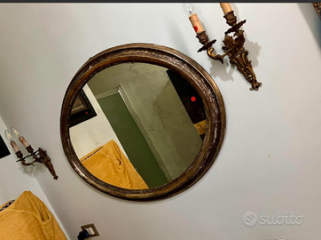 RARAspecchieraCORNICEovaleINTAGLIATAdorataANNI40