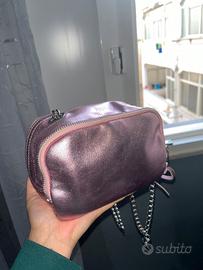 Borsa tracolla rosa metallizzata