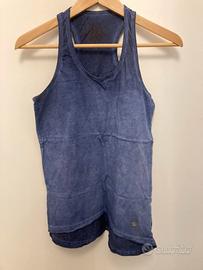 Canottiera blu slavato YESZEE tg S