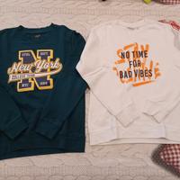 Lotto n.2 felpe cotone caldo bambino tg 10-11 anni