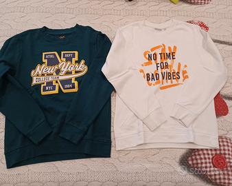 Lotto n.2 felpe cotone caldo bambino tg 10-11 anni