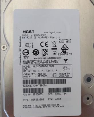 Hard Disk SAS HGST 600GB