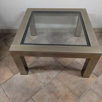 Tavolino da salotto in acciaio e vetro