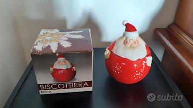 biscottiera natalizia in ceramica decorativa