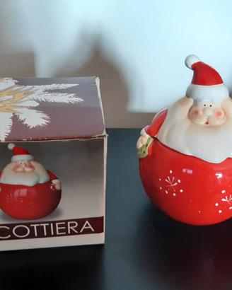 biscottiera natalizia in ceramica decorativa