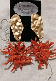 orecchini in corallo rosso naturale