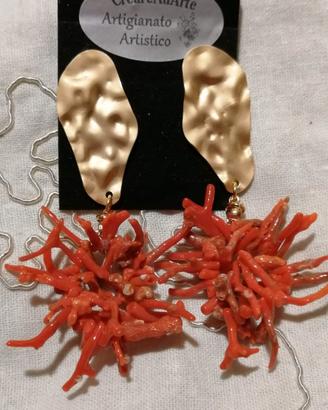 orecchini in corallo rosso naturale