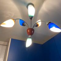 Lampadario 6 luci cameretta ingresso bocce vetro