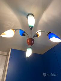 Lampadario 6 luci cameretta ingresso bocce vetro