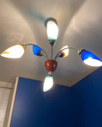 Lampadario 6 luci cameretta ingresso bocce vetro