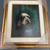 Quadro dipinto ritratto di cane cm.46x40
