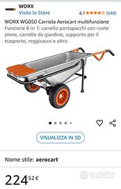 WORX WG050 Carriola Aerocart multifunzione