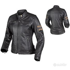 GIACCA PELLE VINTAGE RETRO MOTO MOORE LADY MORBIDA