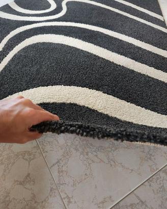 Tappeto moderno nero e beige – 227 x 156 cm