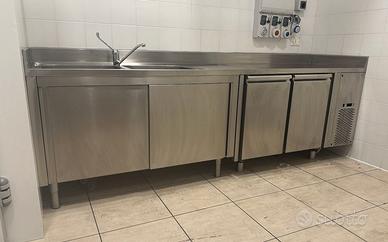 Lavandino - lavabo a 2 vasche con congelatore