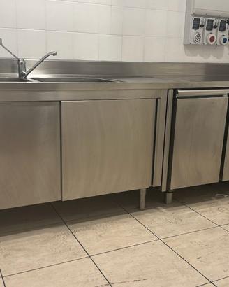Lavandino - lavabo a 2 vasche con congelatore