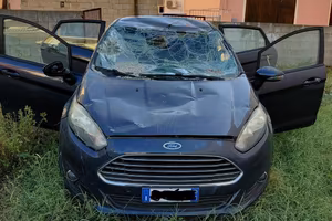 Ford Fiesta incidentata (danni da crollo muro) 