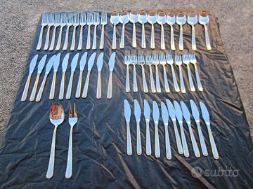 servizio di posate vintage da 10 in acciaio inox