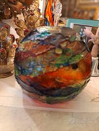 vaso  Geocolor  di Gaeaulenti  x Venini  firmato