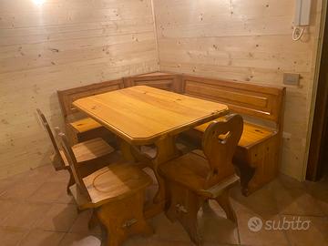 Giropanca tavolo e sedie legno massello