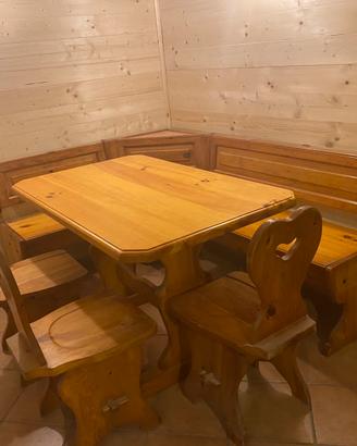 Giropanca tavolo e sedie legno massello