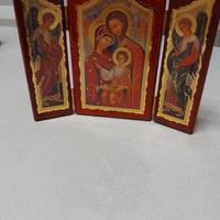 Trittico religioso in legno