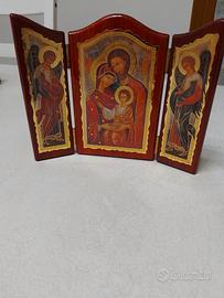 Trittico religioso in legno